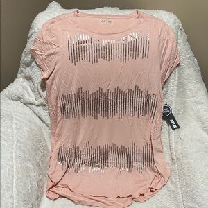 Apt. 9 Women's Light Pink Sequin Tee